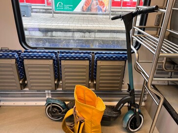 We also tested the SoFlow scooter while traveling.