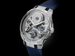 The Ulysse Nardin Blast Free Wheel Maillechort (pictured) has an 18-carat white gold case. (Image source: Ulysse Nardin)