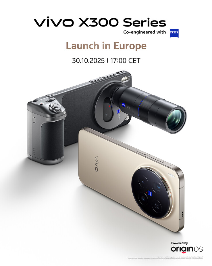 The Vivo X300 will officially launch in Europe on October 30, 2025