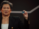 Dr. Lisa Su unveils 3D V-cache stacking technology coming to flagship AMD processors later this year. (Source: AMD Computex 2021 keynote)