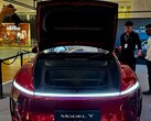 New Tesla Model Y in Ultra Red color (Image source: DaltyBrewer/X)