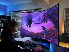 Promotional image of Samsung Odyssey Ark 2nd Gen gaming monitor. (Image source: Samsung)