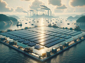 Floating solar park (symbolic image: DALL-E AI)