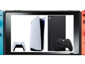 Nintendo has witnessed impressive sales figures for the Switch while PS5 and XSX supply is problematic. (Image source: Nintendo/Sony/Microsoft - edited)