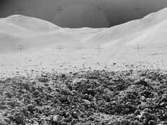 A close-up view of a portion of a crater photographed during the third Apollo 15 lunar surface moonwalk (Image source: NASA; cropped)