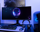 The AW3423DWF has a 34-inch 1800R curved QD-OLED panel. Pictured: a setup with the gaming monitor. (Image source: Dell)