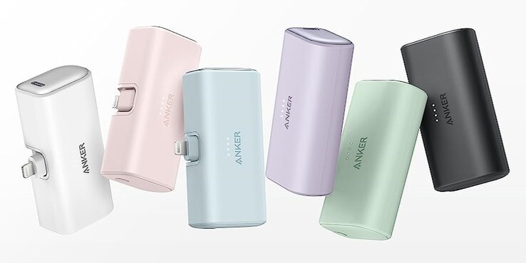 The Anker 621 Power Bank (Built-In Lightning Connector, 12W) comes in various colors. (Image source: Anker)