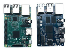 Spot the difference: The RPi 3B and the Banana Pi BPI M4. (Image source: CNX Software)