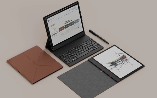 The Boox Note Air5 C comes with a free case and stylus, but the keyboard cover has to be purchased separately or as a bundle. (Image source: Boox)