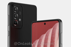 Telling the Galaxy A73 apart from its predecessor may be tricky. (Image source: @OnLeaks & Zoutons)