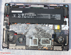 RAM and SSD socket are located underneath the mainboard