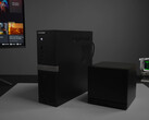 The Minisforum 895D7 is slimmer but taller than the Steam Machine. Pictured: the two systems side by side.
