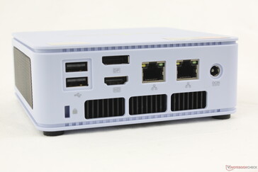 Rear: 2x USB-A 2.0, DisplayPort (4K60), HDMI 2.0 (4K60), 2x RJ-45 (2.5 Gbps), AC adapter, Kensington lock