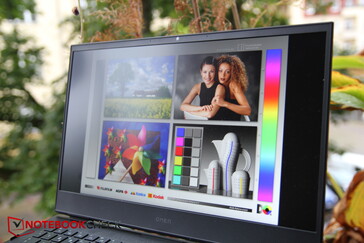 Outdoors, viewing the display at an angle