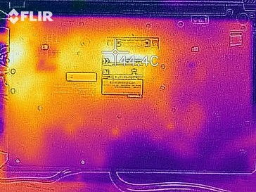 Heatmap of the bottom of the device under load