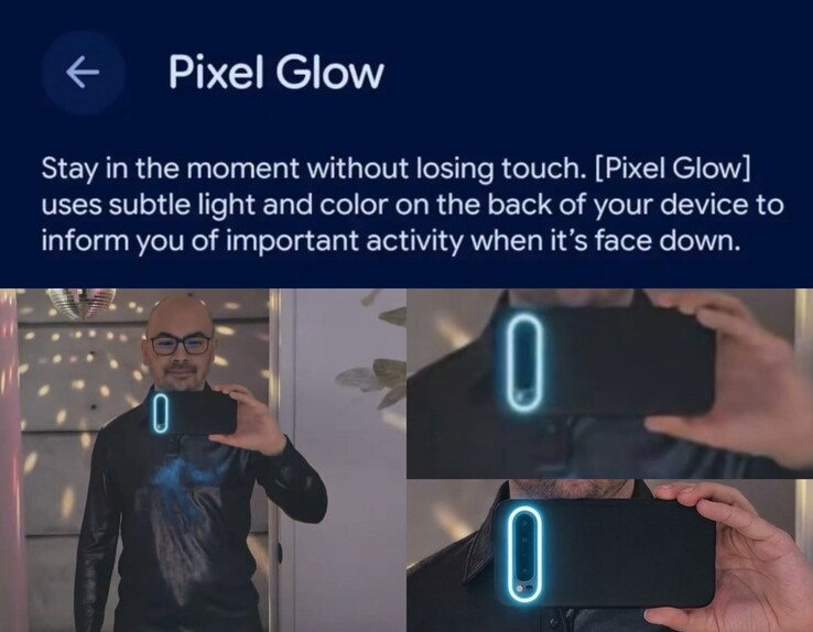 Original Gemini Omni video demo (left) vs AI-edited close-up for illustration purposes (right). Leaked Pixel Glow settings screenshot (top).