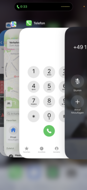 Active call in the app switcher