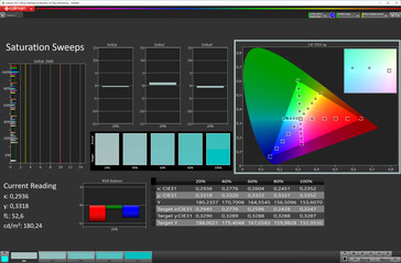 Color saturation (Standard color scheme, sRGB target color space)