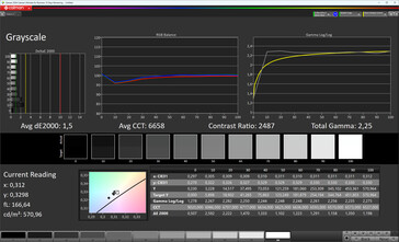 Grayscales (color mode Normal, color temperature Standard, target color space sRGB)