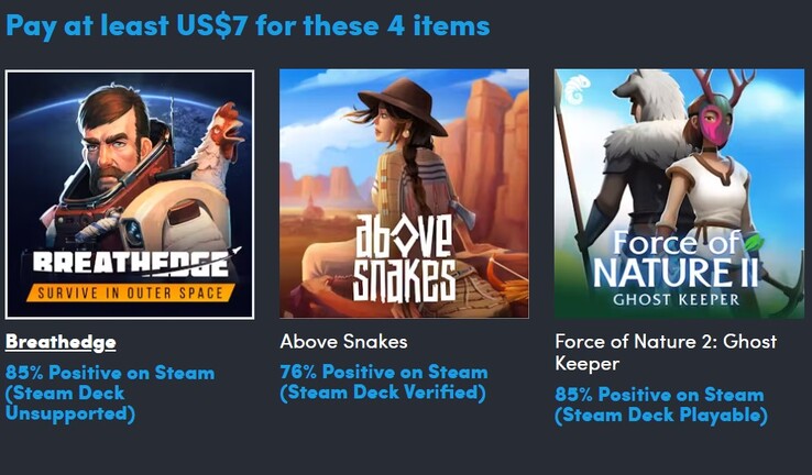 Decorative image. Paying $7 gets you 4 games (Image source: Humble Bundle)