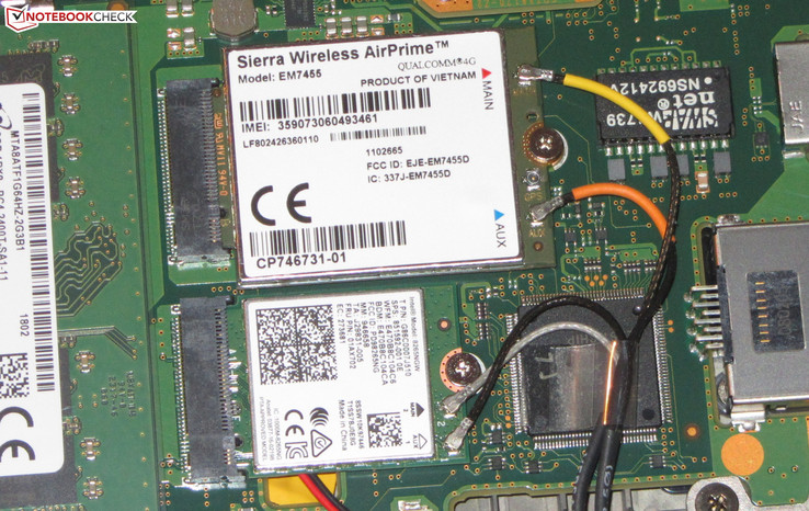 LTE modem (top), Wi-Fi modem (bottom)