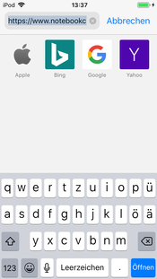 Using the default keyboard in portrait mode