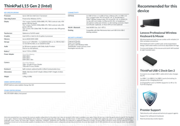 ThinkPad L15 Gen 2 (Intel) specifications