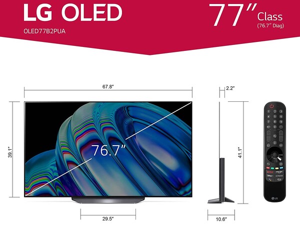 The enormous 77-inch LG B2 OLED won't fit on every TV stand (Image: LG)