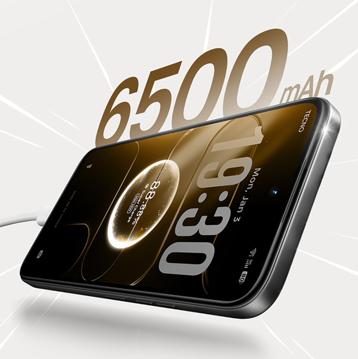 The Tecno Spark 50 5G has a 6,500 mAh battery