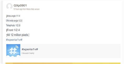 Alleged Xperia 1 V camera specs. (Machine translated - image source: SumahoDigest)