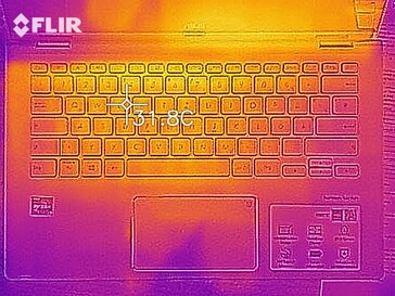 Heatmap of the topside of the device at idle