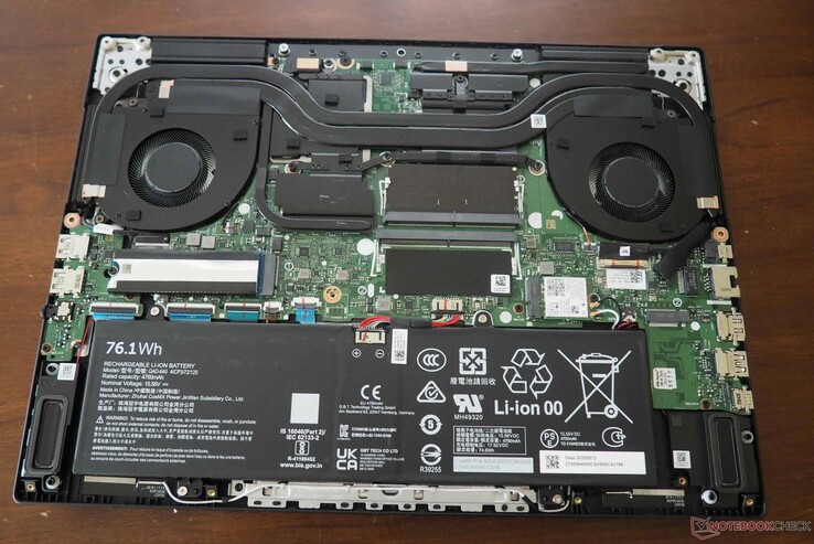 The Gigabyte A16 laptop's internals are easy to access. The RAM, storage, as well as the Wi-Fi module can be swapped out by the user.