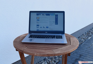 The Dell Inspiron 17-5770 in the shade