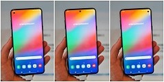 Several renders of the Samsung Infinity-O display. (Source: Twitter)