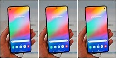 Several renders of the Samsung Infinity-O display. (Source: Twitter)