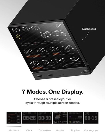 The dot matrix display can be customized to show almost anything.