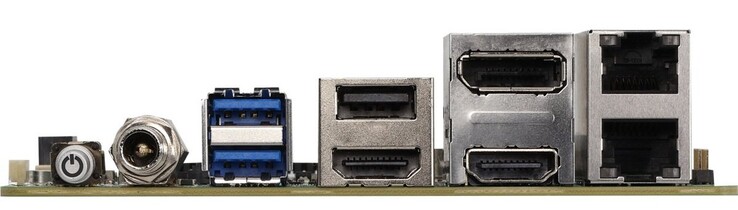DisplayPort, HDMI, two Ethernet and several USB ports are available (Image source: Aaeon)