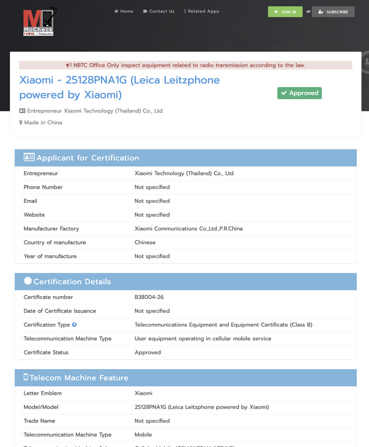 (Image source: NBTC)