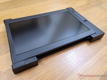 When fully closed, the screen on one display faces outwards and is not protected