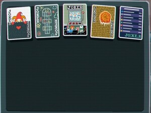 Pictured: The five current Jokers for BalatroMultiplayer (Image Source: Virtualized and TGMM)