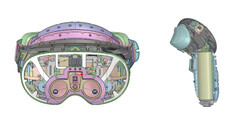 CAD renders of the Quest Pro and its controllers. (Image source: Brad Lynch - edited)