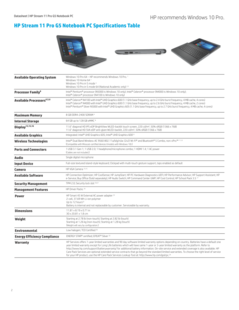 HP Stream 11 Pro G5 specifications