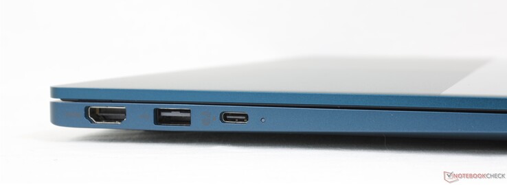 Left: HDMI 1.4, USB-A 3.0, USB-C w/ DisplayPort + Power Delivery