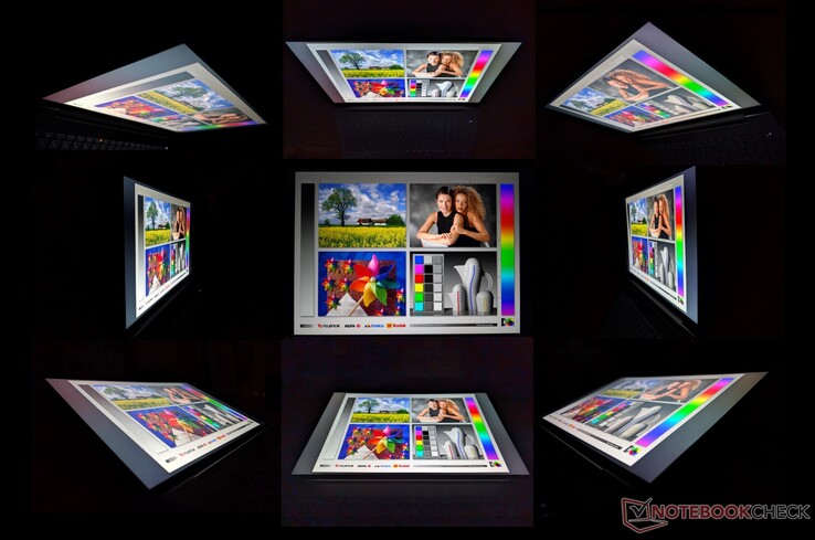 Wide IPS viewing angles. Colors and contrast degrade from extreme angles