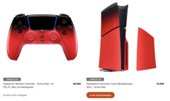 The cover is still orderable, the controller is already out of stock in Germany (Image source: Screenshot/Playstation Direct)