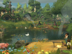 Tales of the Shire involves day-to-day activities: fishing, gardening, collecting ingredients, cooking, decorating, and making friends with other Hobbits. Pictured - an official screenshot from the game. (Image source: Steam)