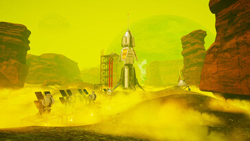 An image showing a spaceship in The Planet Crafter.