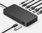 The Surface Thunderbolt 4 Dock has a mounting hole for a desk mount. (Image source: Microsoft)
