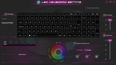 RGB keyboard settings