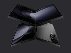 The Galaxy Z Fold5 may be succeeded by two models, including a Galaxy Z Fold6 Ultra. (Image source: @OnLeaks and SmartPrix)